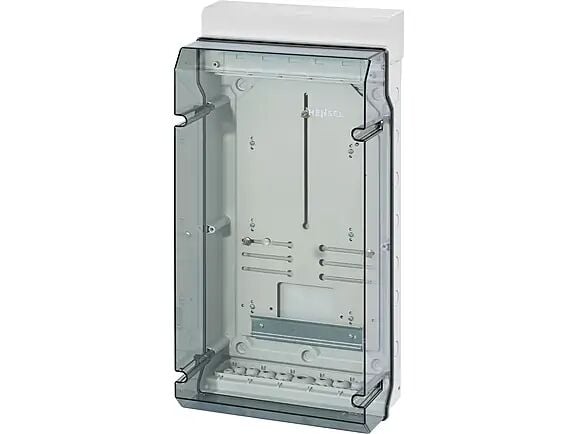Hensel KV 9339 295x583x182   KV-Sayaç Panosu; IP65, IK08, PS, H/S F, FR, Elastik Membranlı, RAL 7035 (Gri), Şeffaf Kapaklı