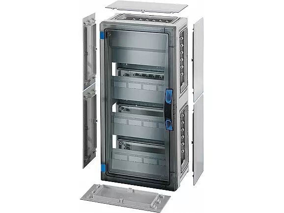 Hensel FP 1318 276x546x186   FP-Modüler Sigorta Kutusu; IP66, IK08, PC, H/S F, FR, Şeffaf Kapak, El ile Açma, RAL 7035 (Gri), Yan Duvarlı, 3x12/36 Modül, N/PE Klemensli