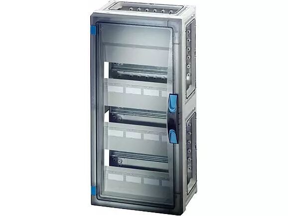 Hensel FP 1319 270x540x186   FP-Modüler Sigorta Kutusu; IP66, IK08, PC, H/S F, FR, Şeffaf Kapak, El ile Açma, RAL 7035 (Gri), Yan Duvarsız, 3x12/36 Modül, N/PE Klemensli