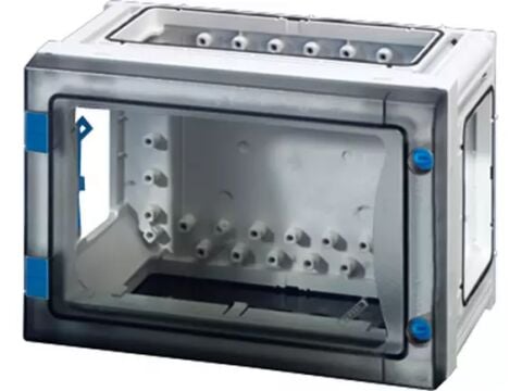 Hensel FP 0100 270x180x163   FP-Modüler Dağıtım Panosu; IP66, IK08, PC, H/S F, FR, Şeffaf Kapak, Alet ile Açma, RAL 7035 (Gri), Yan Duvarsız