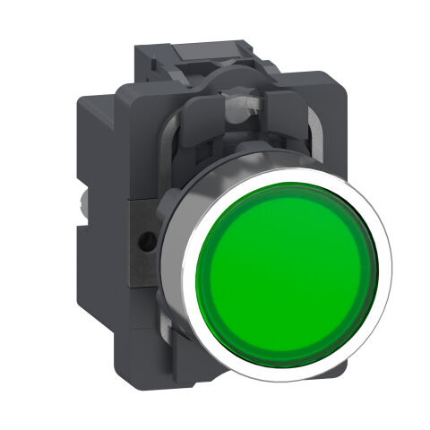 Schneider XA2AW33M1 Komple Aydınlatmalı Basma Düğmesi, Easy Harmony Xa2, Plastik Başlık, 22Mm, Yeşil, 1No, Ac 220V, Yay Geri Dönüşü