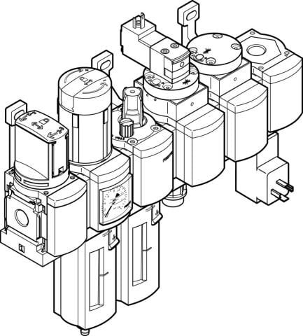 Festo 550484 Msb4N-1/4:C3J1M1D7A1F3-Wp Service Unit Combination
