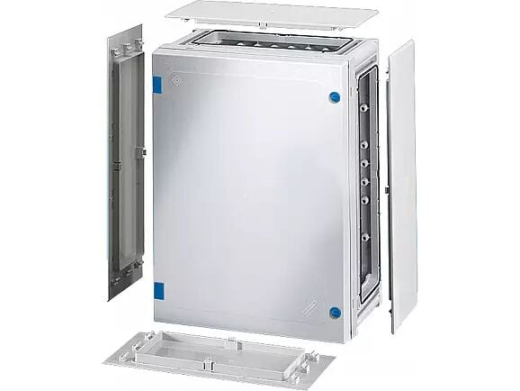 Hensel FP 0231 276x366x163   FP-Modüler Dağıtım Panosu; IP66, IK08, PC, H/S F, FR, Opak Kapak, Alet ile Açma, RAL 7035 (Gri), Yan Duvarlı