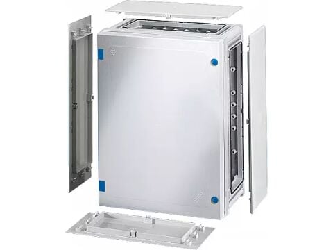Hensel FP 0231 276x366x163   FP-Modüler Dağıtım Panosu; IP66, IK08, PC, H/S F, FR, Opak Kapak, Alet ile Açma, RAL 7035 (Gri), Yan Duvarlı