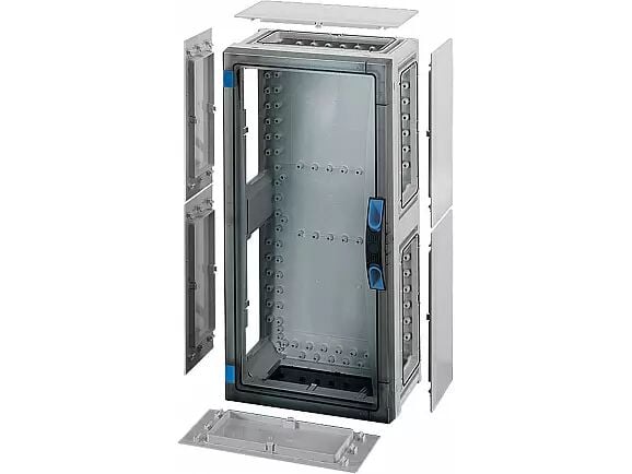 Hensel FP 0341 276x546x186   FP-Modüler Dağıtım Panosu; IP66, IK08, PC, H/S F, FR, Şeffaf Kapak, Alet ile Açma, RAL 7035 (Gri), Yan Duvarlı