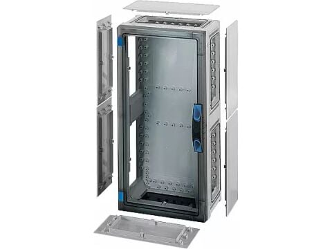 Hensel FP 0341 276x546x186   FP-Modüler Dağıtım Panosu; IP66, IK08, PC, H/S F, FR, Şeffaf Kapak, Alet ile Açma, RAL 7035 (Gri), Yan Duvarlı