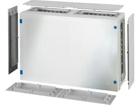 Hensel FP 0421 546x366x163   FP-Modüler Dağıtım Panosu; IP66, IK08, PC, H/S F, FR, Opak Kapak, Alet ile Açma, RAL 7035 (Gri), Yan Duvarlı