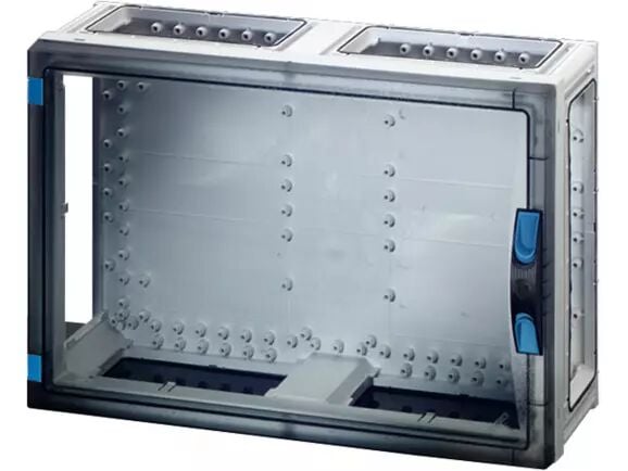 Hensel FP 0440 540x360x186   FP-Modüler Dağıtım Panosu; IP66, IK08, PC, H/S F, FR, Şeffaf Kapak, El ile Açma, RAL 7035 (Gri), Yan Duvarsız