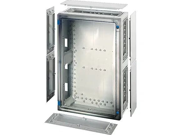 Hensel FP 0411 366x546x163   FP-Modüler Dağıtım Panosu; IP66, IK08, PC, H/S F, FR, Şeffaf Kapak, Alet ile Açma, RAL 7035 (Gri), Yan Duvarlı