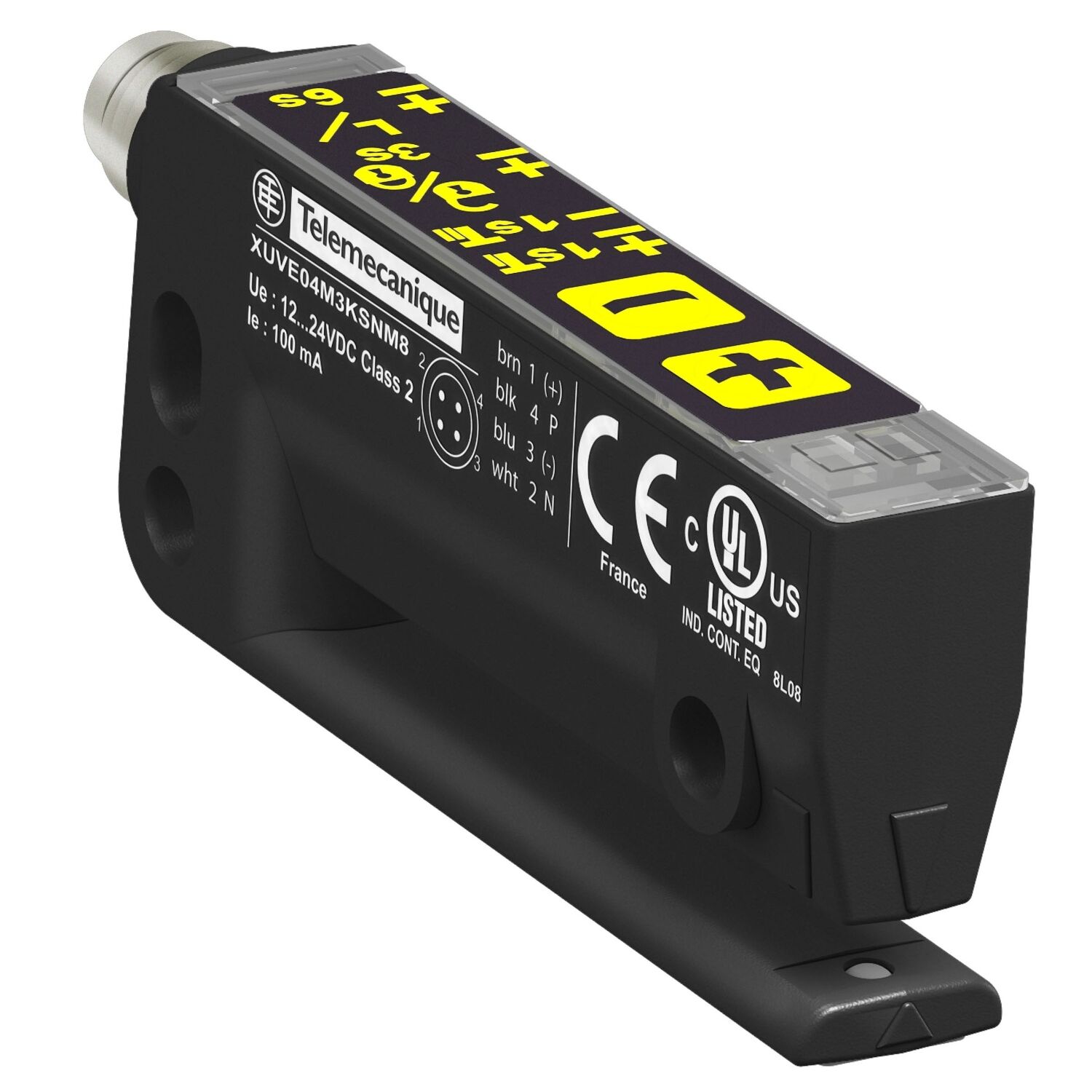Telemecanique Sensors XUVE04M3PSNM8 Fotoelek Sensör Etiket Çatalı 40X3 - 12..24 V Dc - Pnp Na/Nk Bağlantısı M8