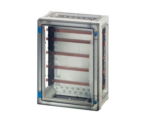 Hensel FP 3212 270x360x163   FP-Modüler Bara Panosu; IP66, IK08, PC, HF, FR, 3+N/PE, 250A, RAL 7035 (Gri)