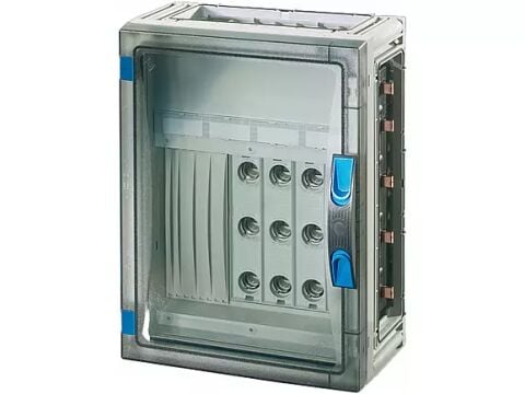 Hensel FP 3235 270x360x186   FP-Modüler Bara Panosu; IP66, IK08, PC, HF, FR, 4x-3xD02-63A, 250A, RAL 7035 (Gri)