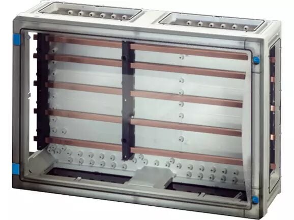 Hensel FP 3402 540x360x163   FP-Modüler Bara Panosu; IP66, IK08, PC, HF, FR, 3+N/PE, 250A, RAL 7035 (Gri)