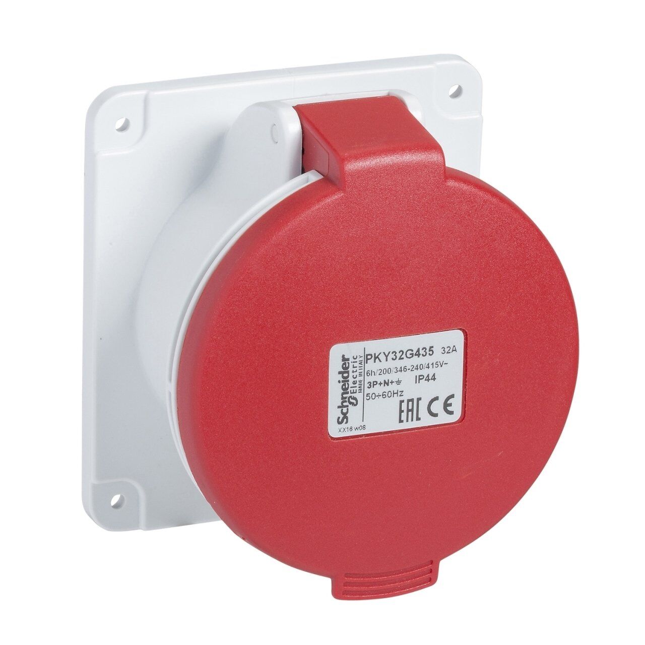 Schneider Electric PKY32G434 4x32A, trifaze, 3P+T, IP44, HIZLI, Düz Makine Prizi