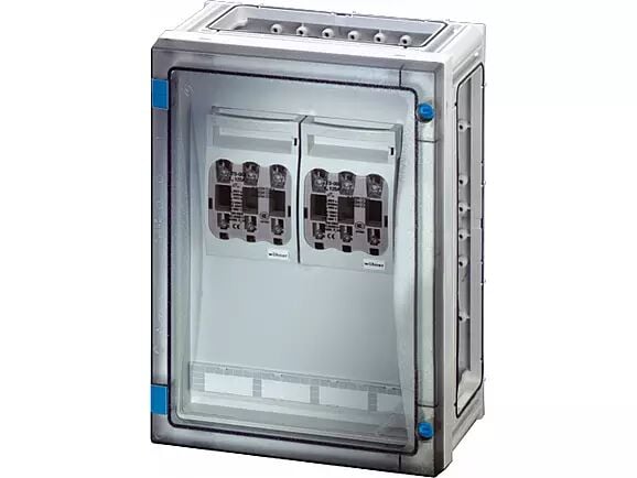 Hensel FP 4212 270x360x163   FP-Modüler Şalter Panosu; IP66, IK08, PC, HF, FR, 2x3P 125A,RAL 7035 (Gri)