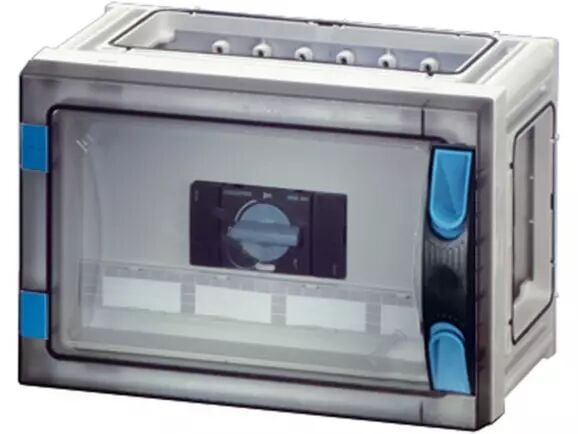 Hensel FP 5103 270x180x186   FP-Modüler Şalter Panosu; IP66, IK08, PC, HF, FR, 1x4+PE 63A, RAL 7035 (Gri)