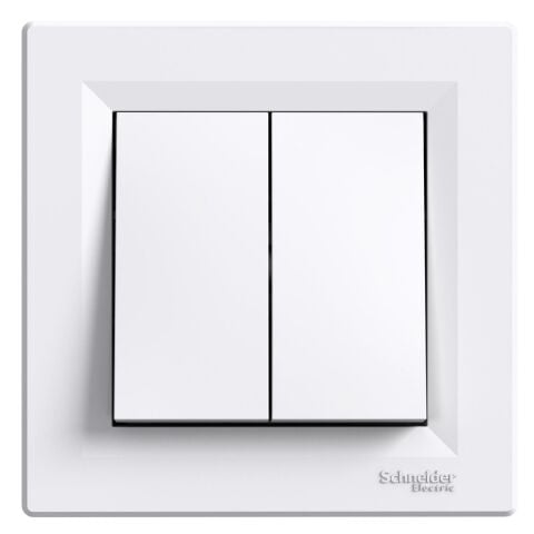 Schneider Electric EPH0300121 Asfora Komütatör, Beyaz, vidasız, çerçeveli