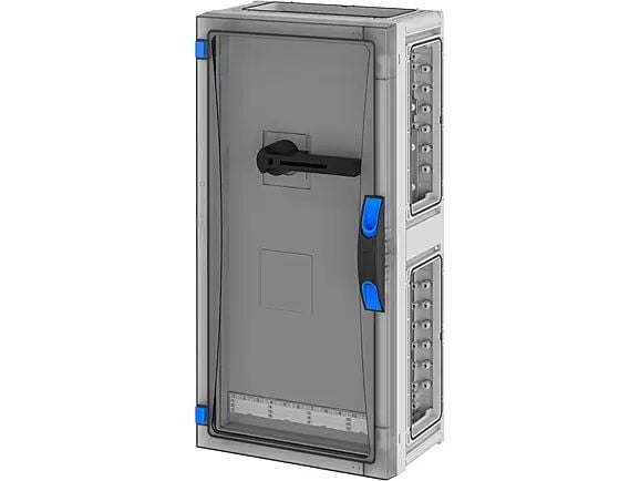 Hensel FP 5312 270x540x186   FP-Modüler Şalter Panosu; IP66, IK08, PC, HF, FR, 1x3+N/PE 250A, RAL 7035 (Gri)