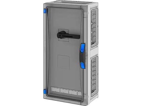 Hensel FP 5312 270x540x186   FP-Modüler Şalter Panosu; IP66, IK08, PC, HF, FR, 1x3+N/PE 250A, RAL 7035 (Gri)