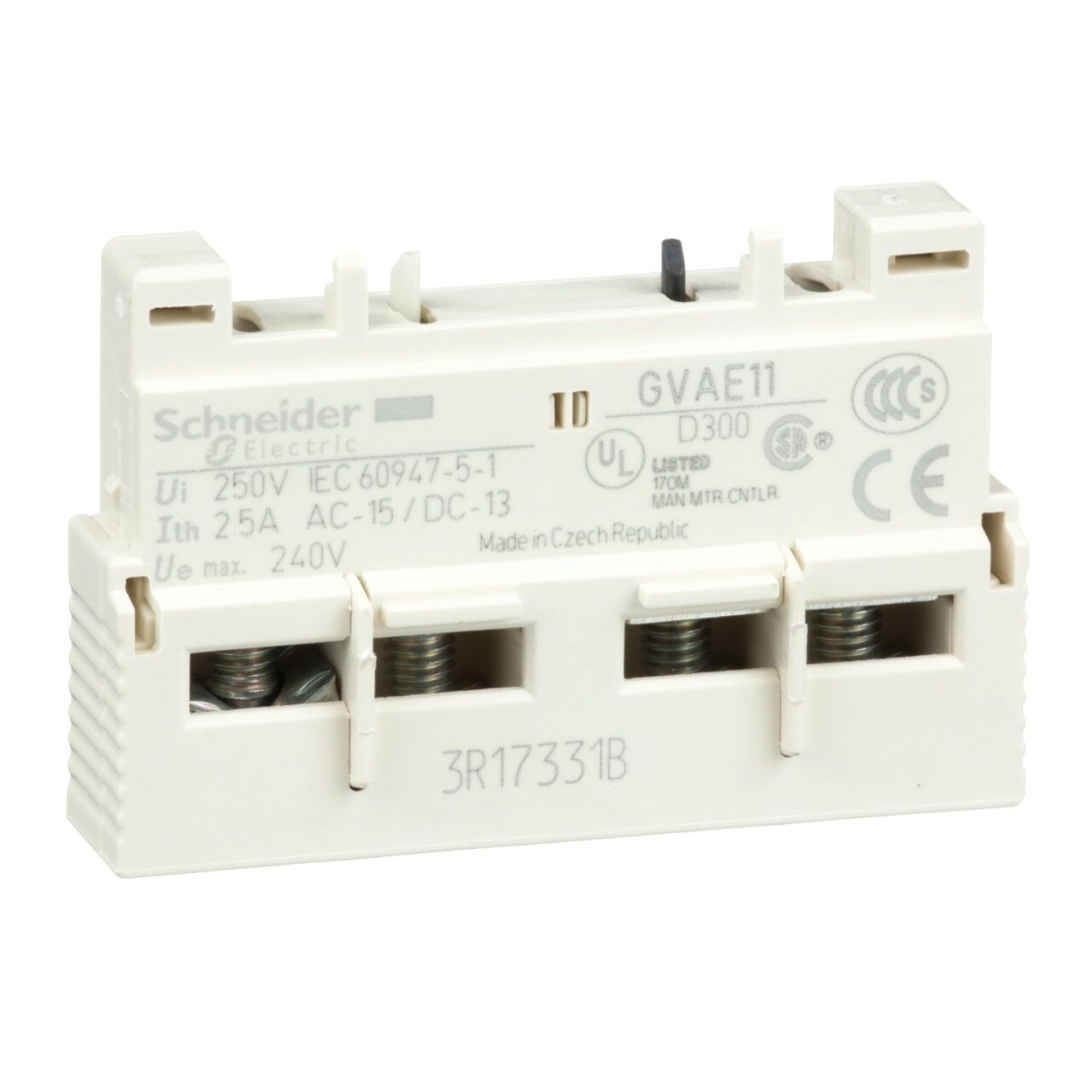 Schneider Electric GVAE11 TeSys GV3 Yardımcı Kontak Bloğu Önden 1NA1NK
