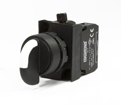 Emas CP101S30 CP Serisi Plastik 2NO (II-0-I) 60° Seçici Kalıcı 22 mm Buton