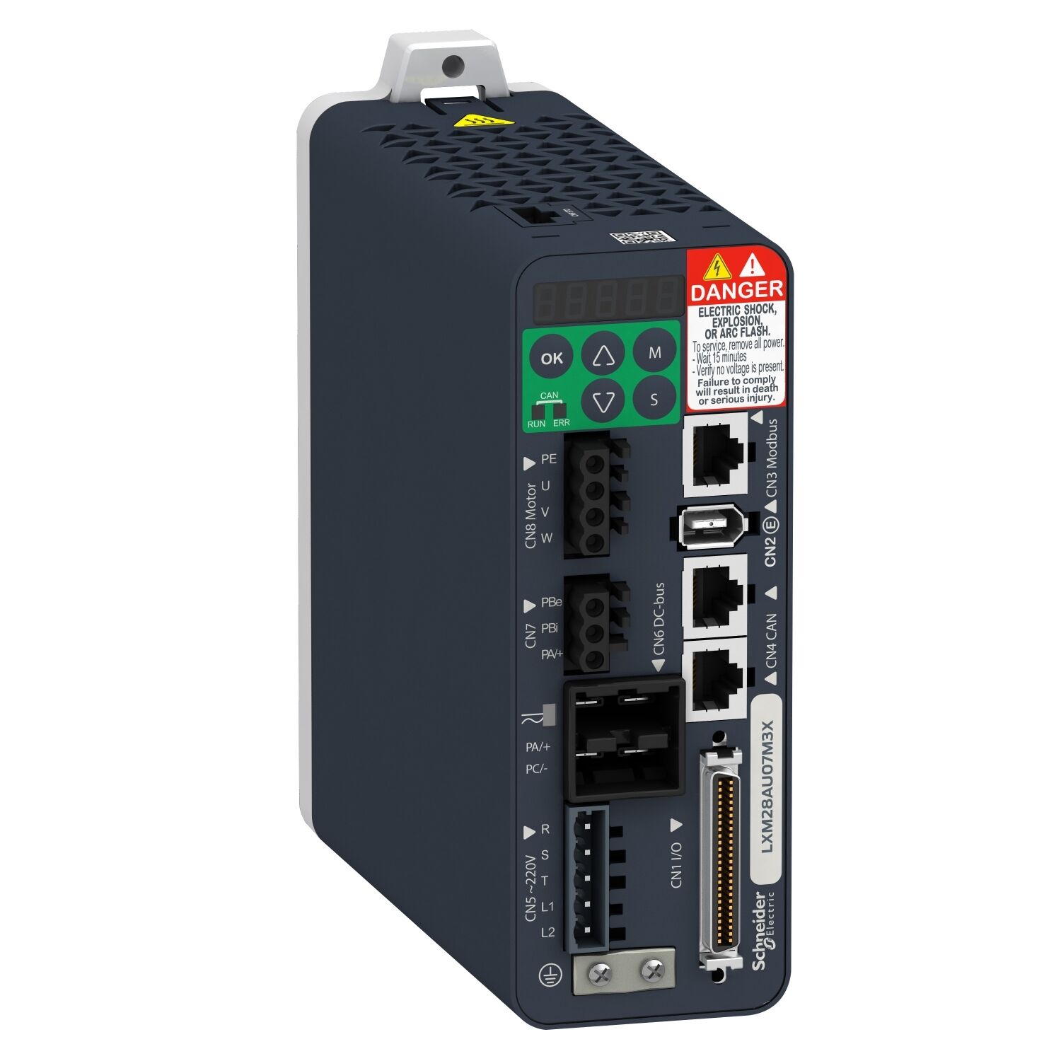 Schneider Electric LXM28AU07M3X Lexium  28, CANopen, 0.75 kW - TeSys F Kontaktör Bobini 415-440VAC