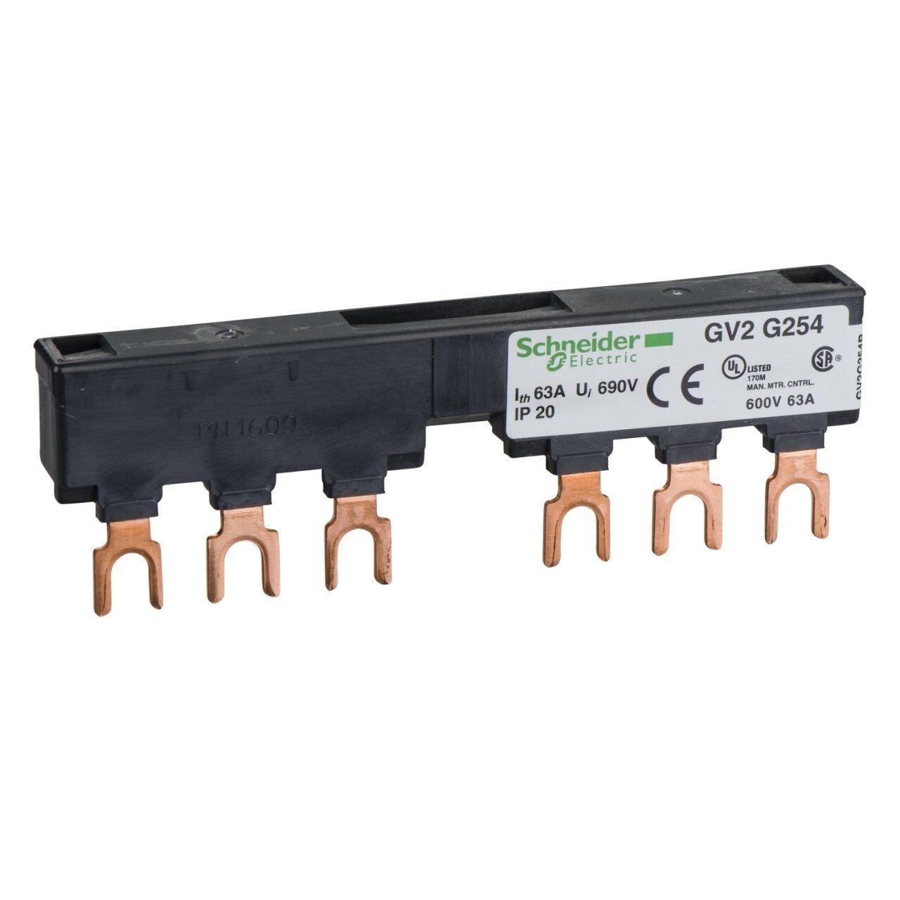 Schneider Electric GV2G254 TeSys GV2 Linergy FT Busbar 63A 54mm 2tap