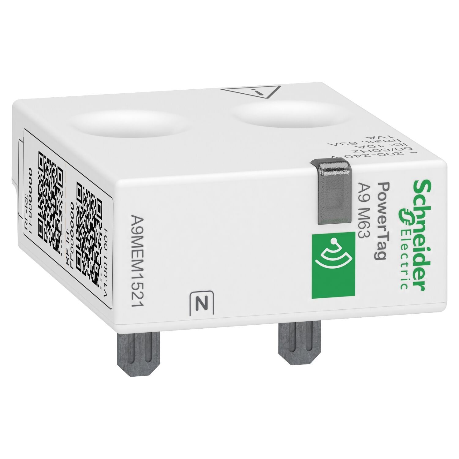 Schneider Electric A9MEM1521 Enerji Sensörü, Powertag Monoconnect 63A 1P+N Üst Konum
