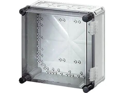 Hensel MI 9200 315x300x170    Mi-Modüler Dağıtım Panosu; IP65, IK08, PC, H/S F, FR, Şeffaf Kapak, RAL 7035 (Gri), Menteşeli