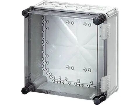 Hensel MI 9200 315x300x170    Mi-Modüler Dağıtım Panosu; IP65, IK08, PC, H/S F, FR, Şeffaf Kapak, RAL 7035 (Gri), Menteşeli