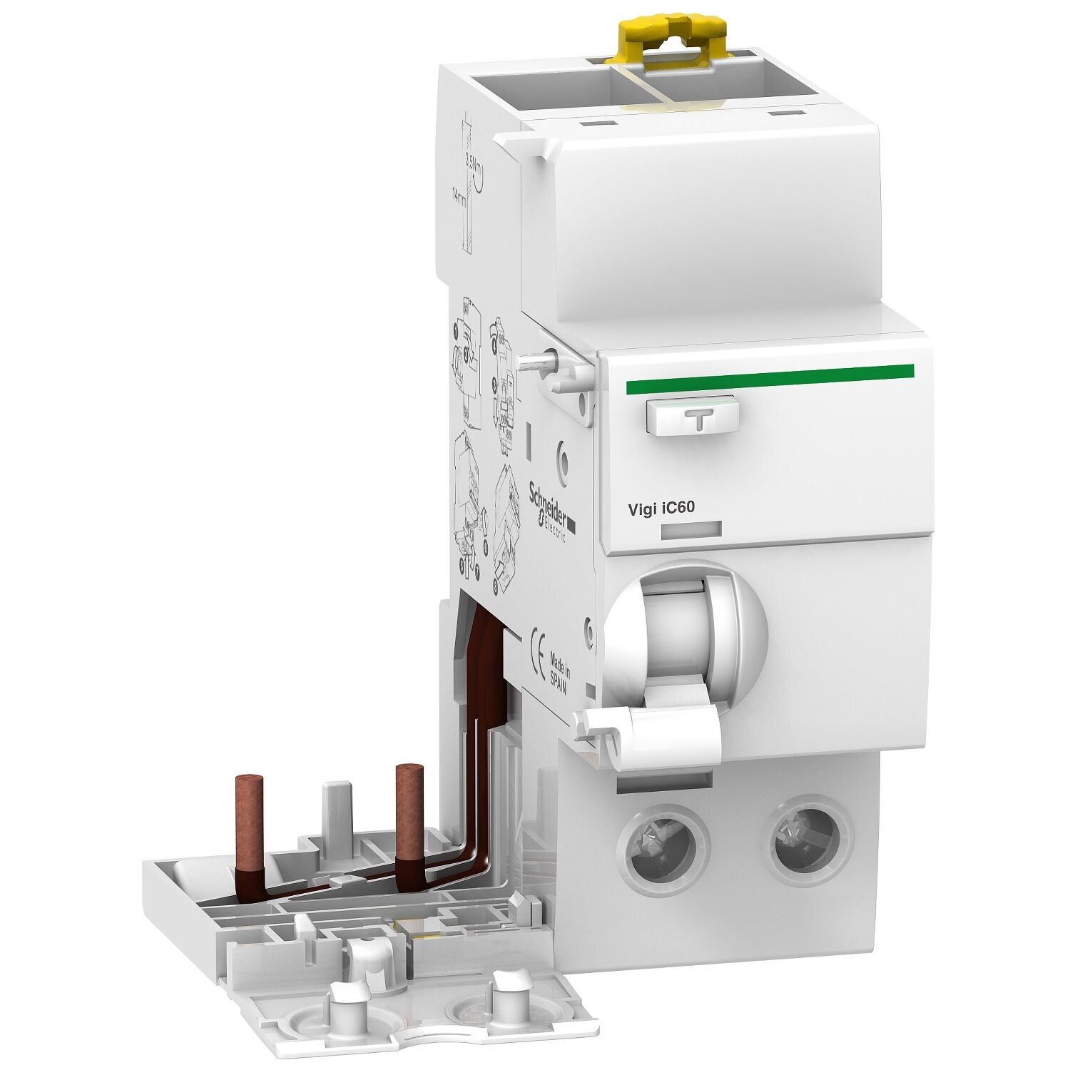 Schneider Electric A9V61263 Vigi İc60 - Toprak Kaçağı Eklenti Bloğu - 2P - 63A - 30Ma - Sı Tip