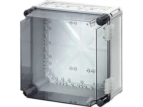 Hensel MI 9210 315x300x214    Mi-Modüler Dağıtım Panosu; IP65, IK08, PC, H/S F, FR, Derin Şeffaf Kapak, RAL 7035 (Gri), Menteşeli