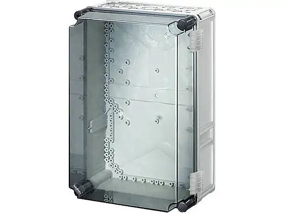 Hensel MI 9310 315x450x214    Mi-Modüler Dağıtım Panosu; IP65, IK08, PC, H/S F, FR, Derin Şeffaf Kapak, RAL 7035 (Gri), Menteşeli