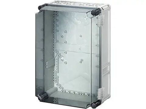 Hensel MI 9310 315x450x214    Mi-Modüler Dağıtım Panosu; IP65, IK08, PC, H/S F, FR, Derin Şeffaf Kapak, RAL 7035 (Gri), Menteşeli