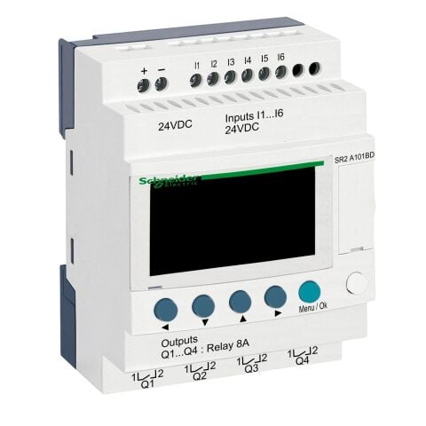 Schneider SR2A101BD Zelio Akıllı Röle 10 GÇ 24VDC RTC'siz 6G 4Ç
