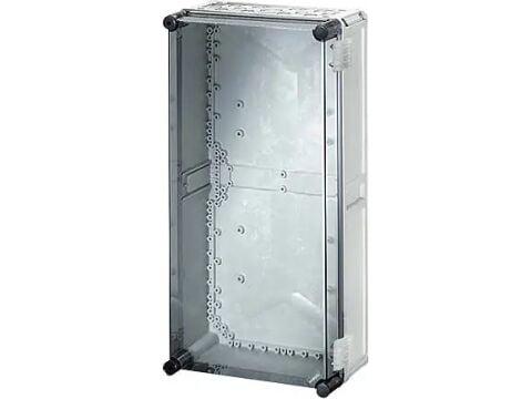 Hensel MI 9400 315x600x170    Mi-Modüler Dağıtım Panosu; IP65, IK08, PC, H/S F, FR, Şeffaf Kapak, RAL 7035 (Gri), Menteşeli