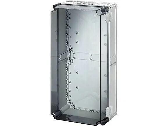 Hensel MI 9410 315x600x214    Mi-Modüler Dağıtım Panosu; IP65, IK08, PC, H/S F, FR, Derin Şeffaf Kapak, RAL 7035 (Gri), Menteşeli