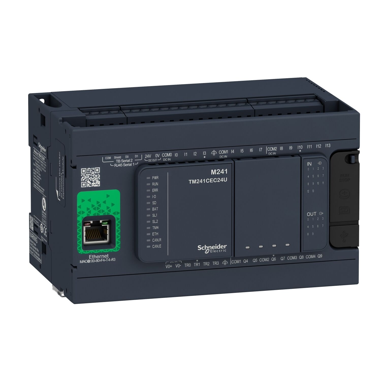 Schneider Electric TM241CE24R M241 Kontrolör 24 Gç Rölesi Ethernet
