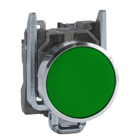Schneider Electric XB4BA31 Yeşil sıva altı buton Ø22 yaylı dönüş 1NA işaretsiz