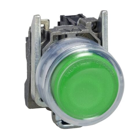 Schneider Electric XB4BP31 Yeşil çıkık buton Ø22 yaylı dönüş 1NA işaretsiz