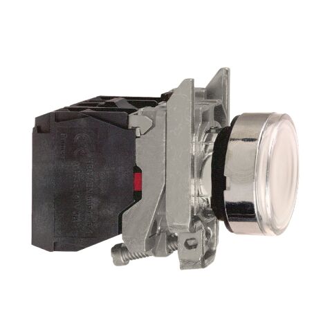 Schneider Electric XB4BW3165 Beyaz ışıklı buton Ø22 yaylı dönüş 1NA+1NK <=250V