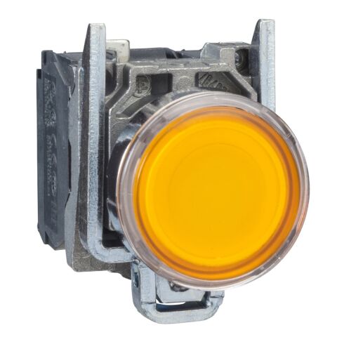 Schneider Electric XB4BW3565 Turuncu ışıklı buton Ø22 yaylı dönüş 1NA+1NK <=250V
