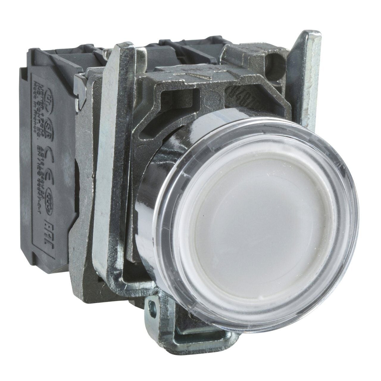 Schneider Electric XB4BW31B5 Beyaz sıva altı ışıklı buton Ø22 yaylı dönüş 1NA+1NK 24V