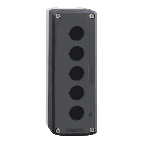 Schneider Electric XALD05 Açık Gri Tabanlı Koyu Gri Boş Muhafaza Kapağı - 5 Kesim
