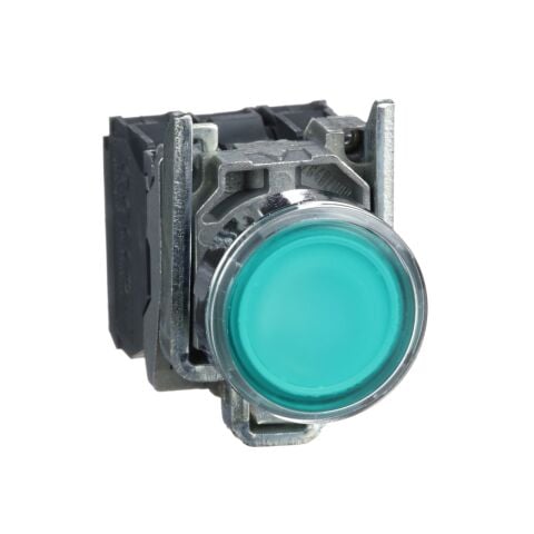 Schneider Electric XB4BW33B5 Yeşil sıva altı ışıklı buton Ø22 yaylı dönüş 1NA+1NK 24V