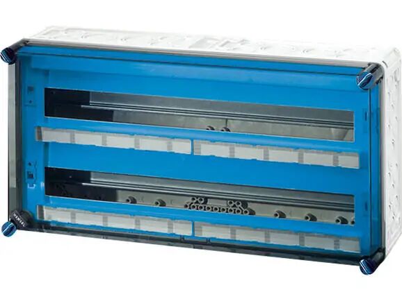 Hensel MI 1456 600x300x170    Mi-Modüler Sigorta Panosu; IP65, IK08, PC, H/S F, FR, Şeffaf Kapak, RAL 7035 (Gri), 2x28/56 Modül, N/PE Klemensli