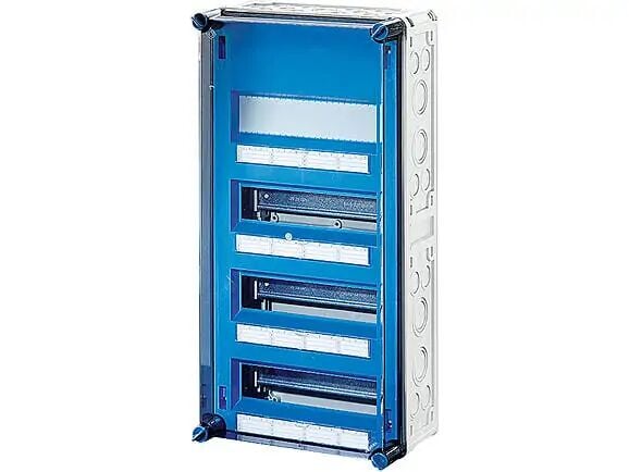 Hensel MI 1440 300x600x170    Mi-Modüler Sigorta Panosu; IP65, IK08, PC, H/S F, FR, Şeffaf Kapak, RAL 7035 (Gri), 3x12/36 Modül, Sıra DNI Ray,