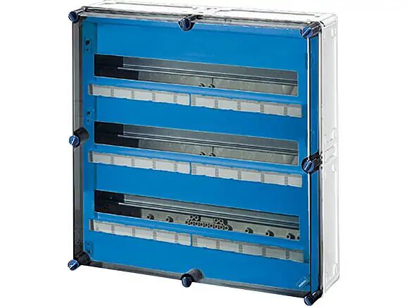 Hensel MI 1885 600x600x170    Mi-Modüler Sigorta Panosu; IP65, IK08, PC, H/S F, FR, Şeffaf Kapak, RAL 7035 (Gri), 3x28/84 Modül