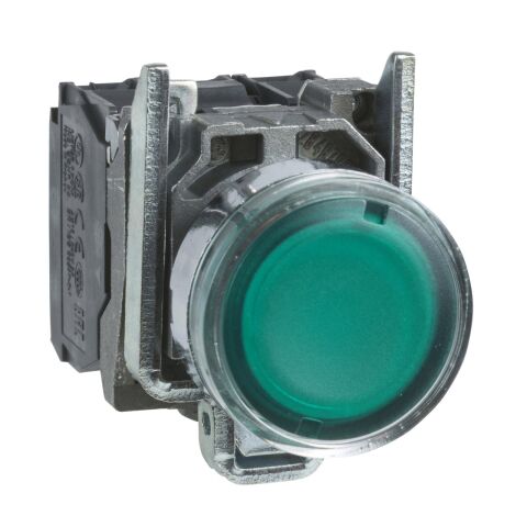 Schneider Electric XB4BW33M5 Yeşil sıva altı ışıklı buton Ø22 yaylı dönüş 1NA+1NK 220...240V