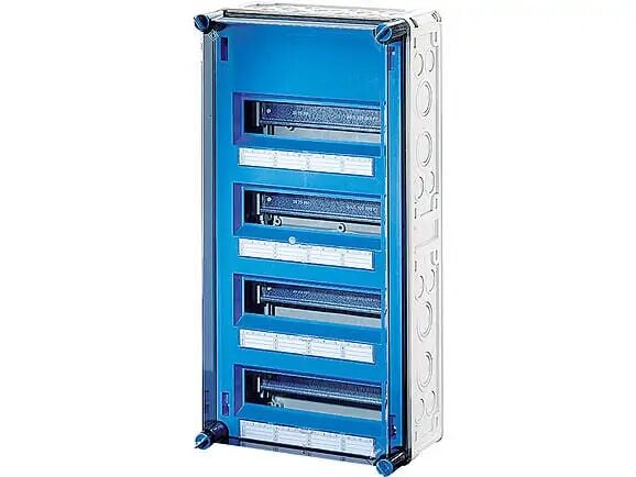 Hensel MI 1448 300x600x170    Mi-Modüler Sigorta Panosu; IP65, IK08, PC, H/S F, FR, Şeffaf Kapak, RAL 7035 (Gri), 4x12/48 Modül, N/PE Klemensli